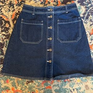 POP SUGAR DEMIM  Button-Front Skirt